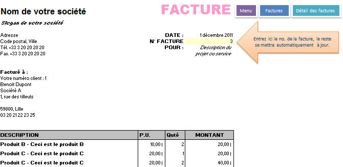 exemple facture formation