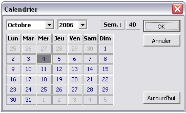 calendrier excel